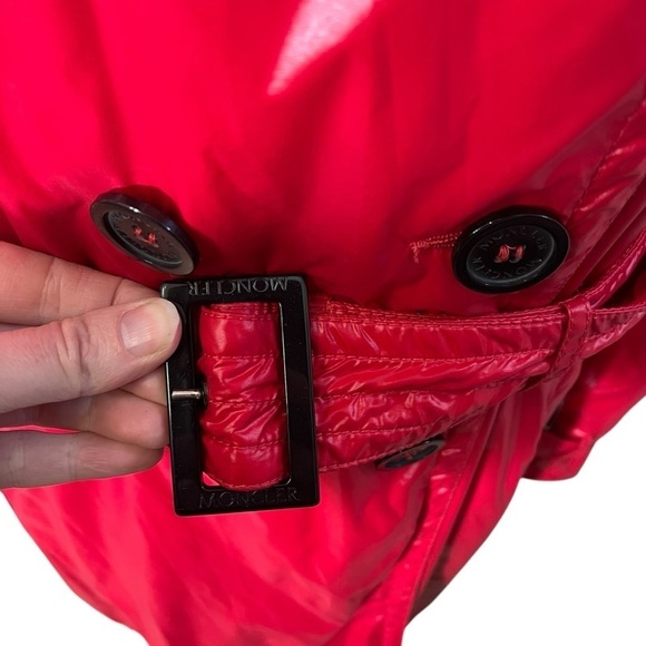 MONCLER Y2K Shiny Nylon Double Breasted Trench Coat Jacket - Picture 6 of 16